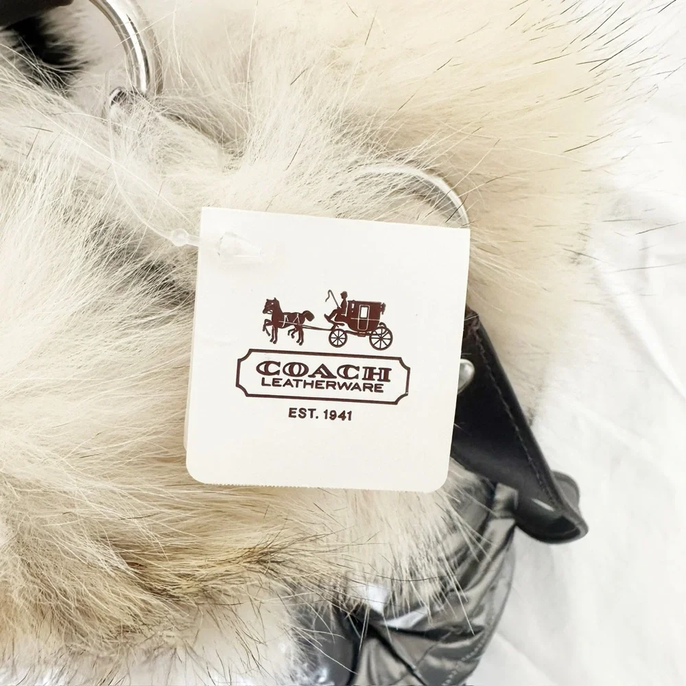 NWT Coach‎ Hampton Ski Coyote Fur Purse